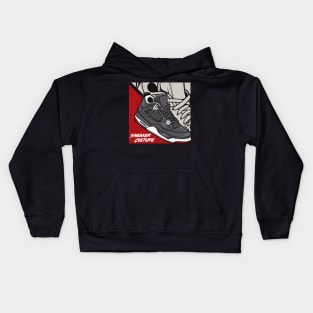 AJ 4 Retro Bred Sneaker Art Kids Hoodie